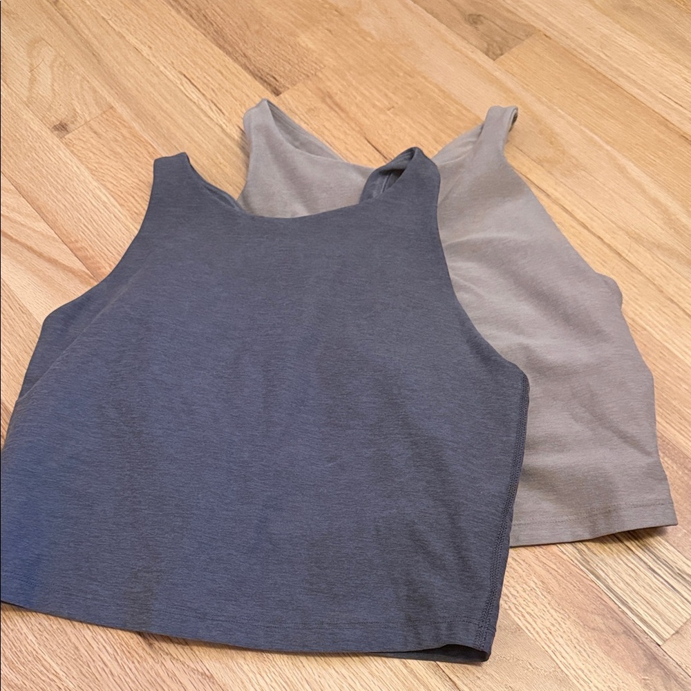 Beyond Yoga Gray and Tan Tank Tops